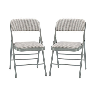 Kenidie Fabric Padded Stackable Folding Chair Folding Chair Set