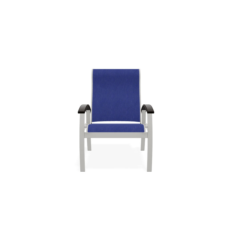 Chaise de patio Askar, Atlantis bleu royal Sunbrella®, Noir, Neige texturée