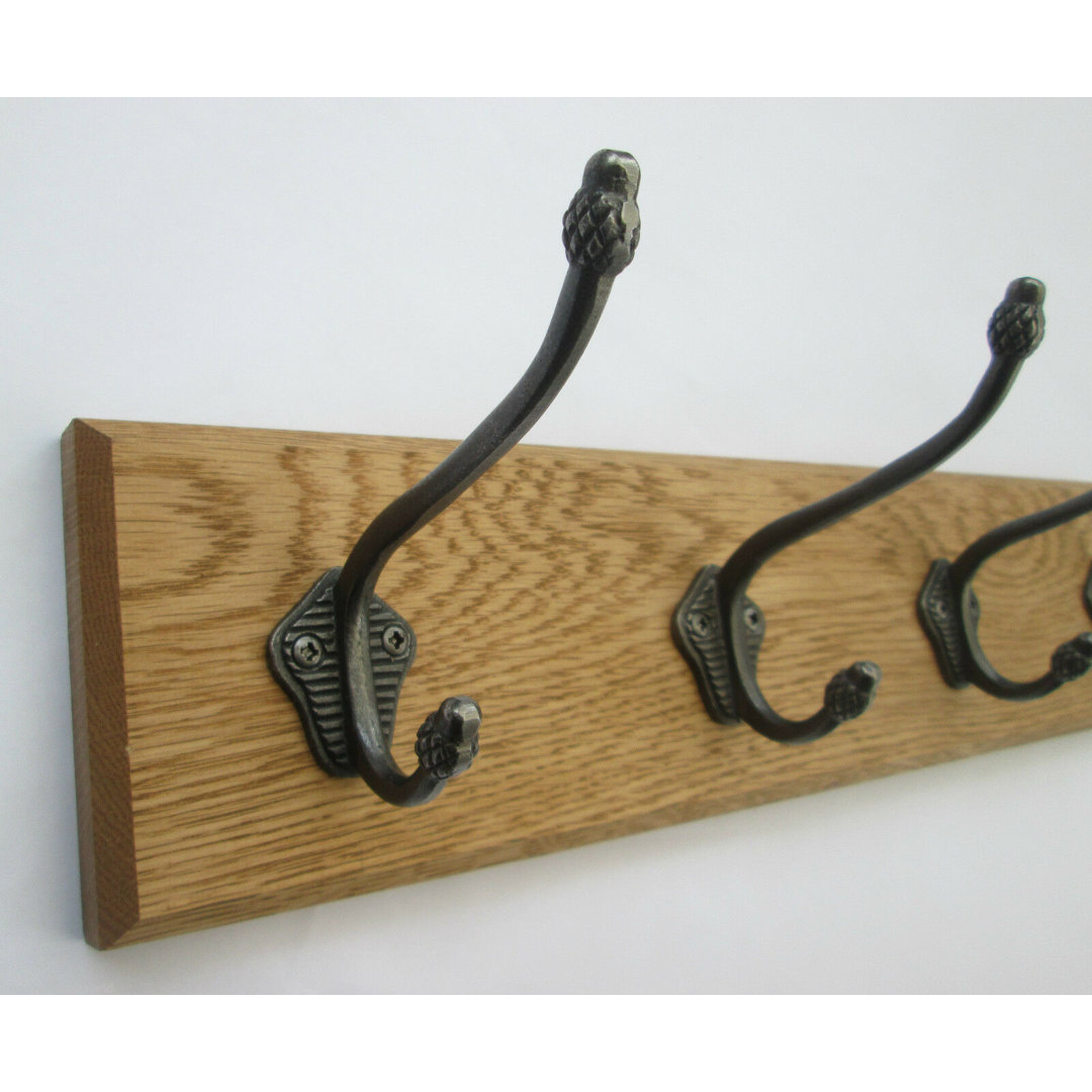 Solid Wood 9 - Hook Wall Mounted Coat Rack