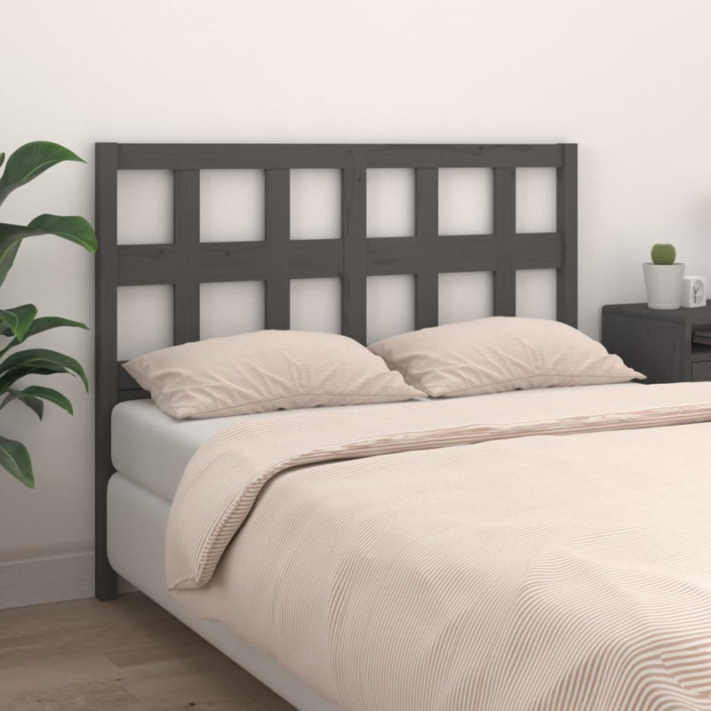 Eslettes 135 Solid Wood Headboard, Gray, 100cm H x 146cm W x 4cm D