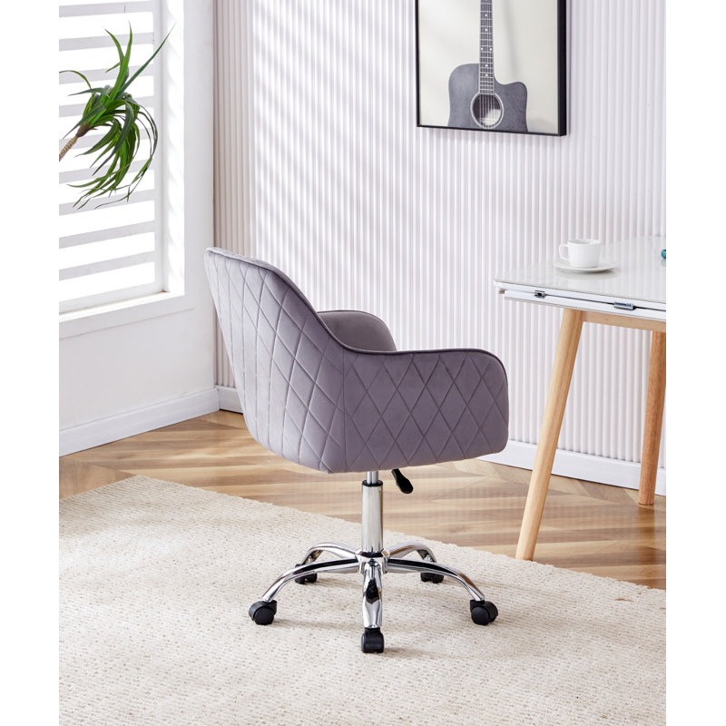 Orkanger Velvet Task Chair, Grey