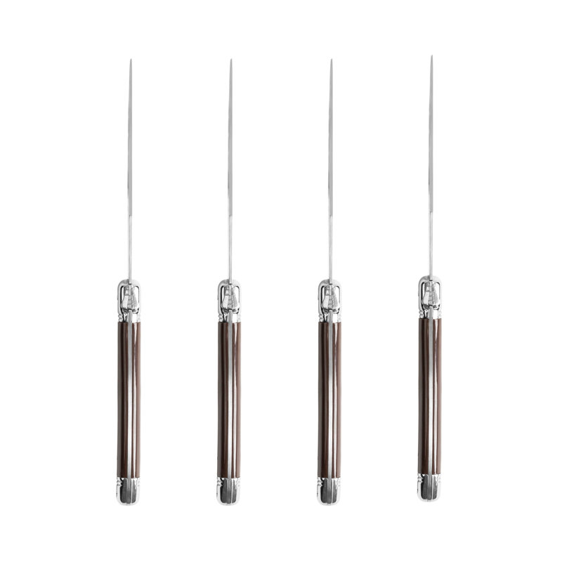 French Home Laguiole Steak Knives, 4-Piece Set, Chocolate Brown
