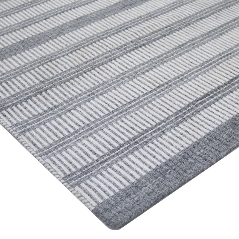 Pebble Striped Area Rug in Blue Gray, Rectangle 9' x 12'