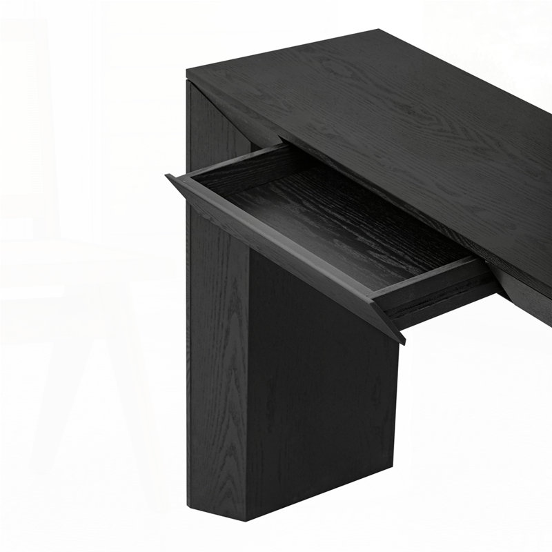 Modern Farmhouse Console Table with Drawers, Black