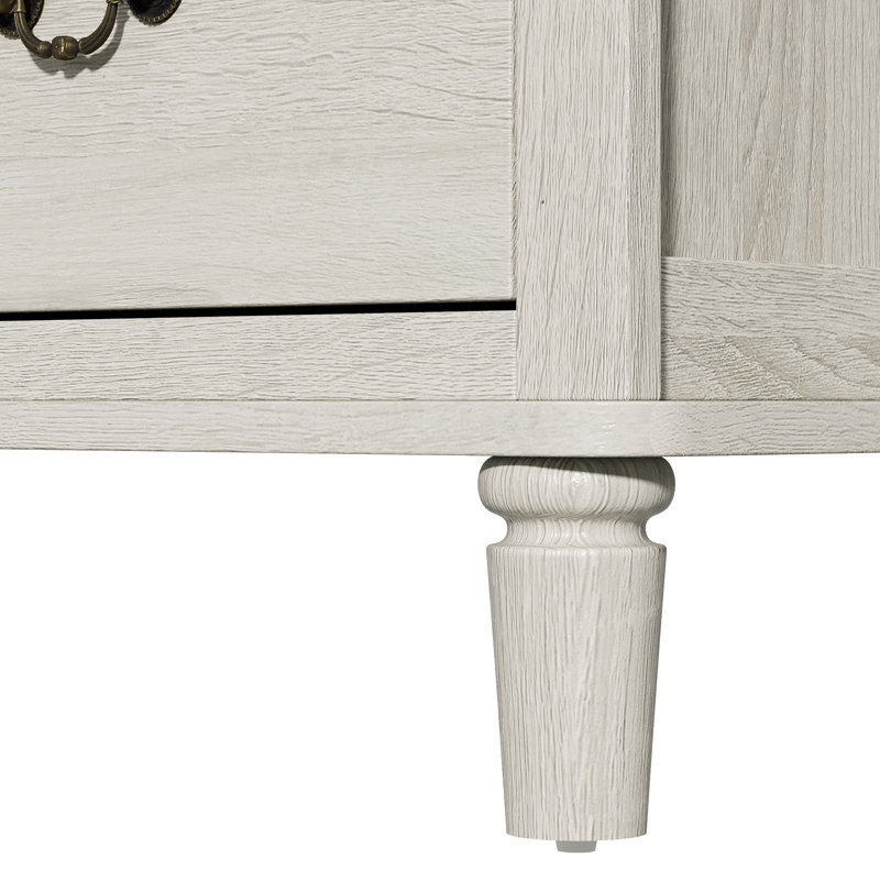 Geli Extra Large 6 Drawer Dresser, Light Grey