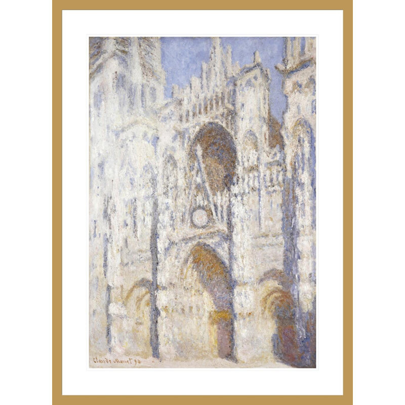 Cathédrale de Rouen dans l'après-midi (la porte en plein soleil) par Claude Monet, impression giclée encadrée