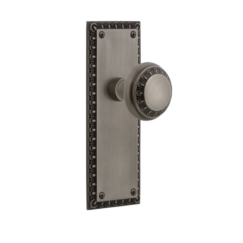 Plaque de couloir néo-classique Nostalgic Warehouse (couloir et garde-robe) avec poignée néo-classique, Étain antique, 2.75"