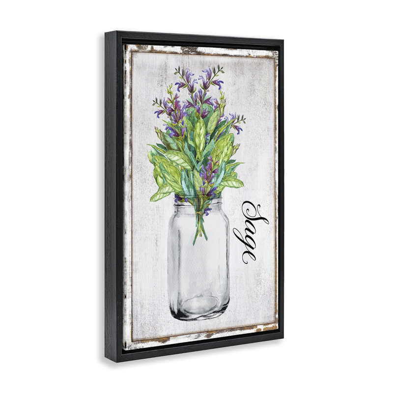  Toile flottante encadrée «Rustic Garden» par Creatif Belle, Cadre flottant noir de jais, H 25 po x l 17 po