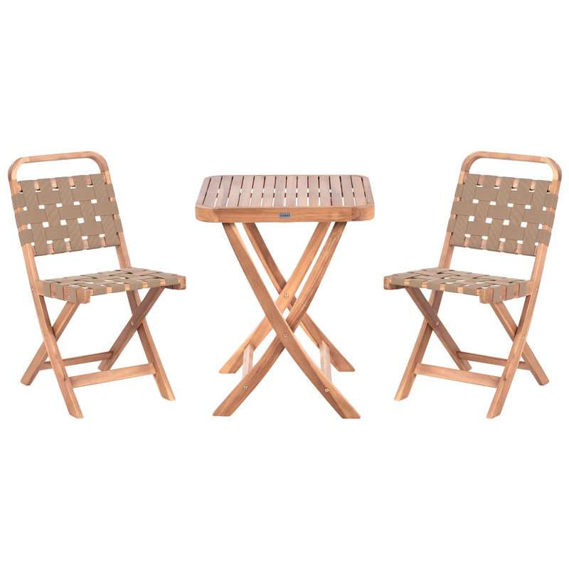 CALCIANO 2 - Person Acacia Wood Patio Dining Set with Square Table