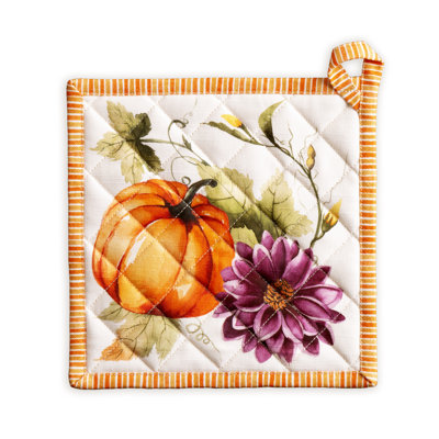 Maison d'Hermine Pumpkin Garden - Manique en coton 100 % couleur crème nuageuse - 20 x 20 cm