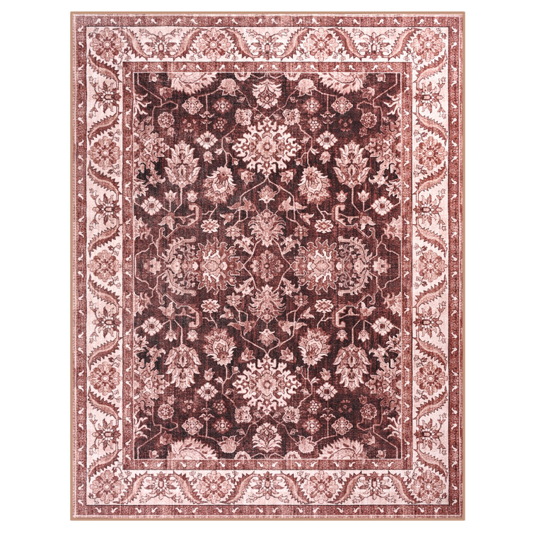 Fillender Washable Soft Vintage Rug Fashion Floral Rug For Living Room Dorm Decor