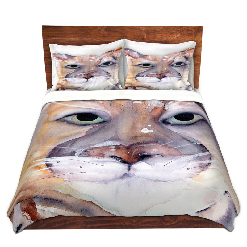 Ensemble de housse de couette mountain lion, 1 housse de couette grand + 2 taies standards