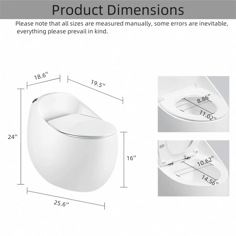 1.45 Gallons Siphon White Silent Anti-Odor Toilet (Seat Included)