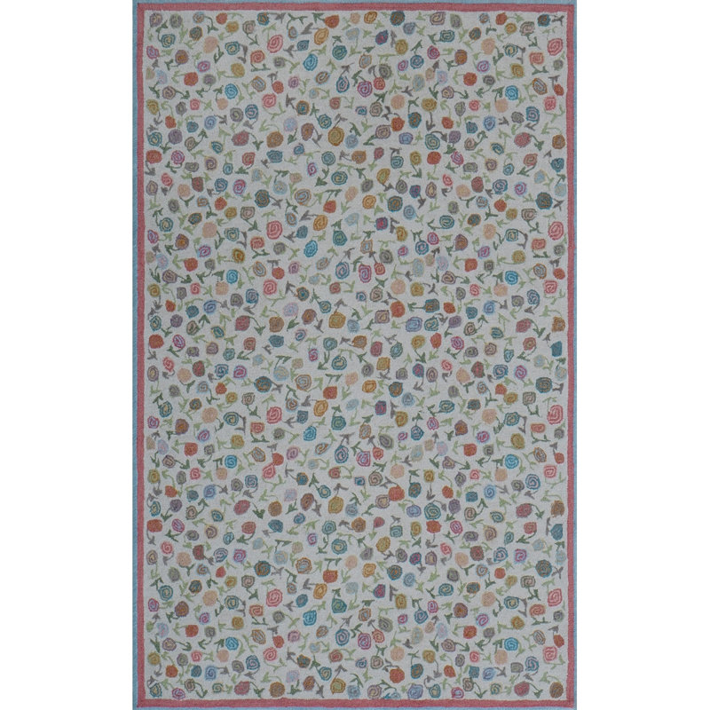 Florals Area Rug, Natural, 5' x 8'