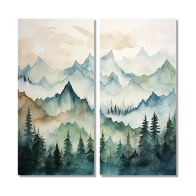 Sommet vert, montagnes du Japon - Reproduction d'art traditionnelle sur toile