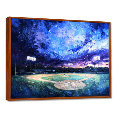 Baseball Field At Night III - Sport Baseball Wall Art Print