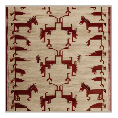 Machine Washable Art Deco Brown Area Rug