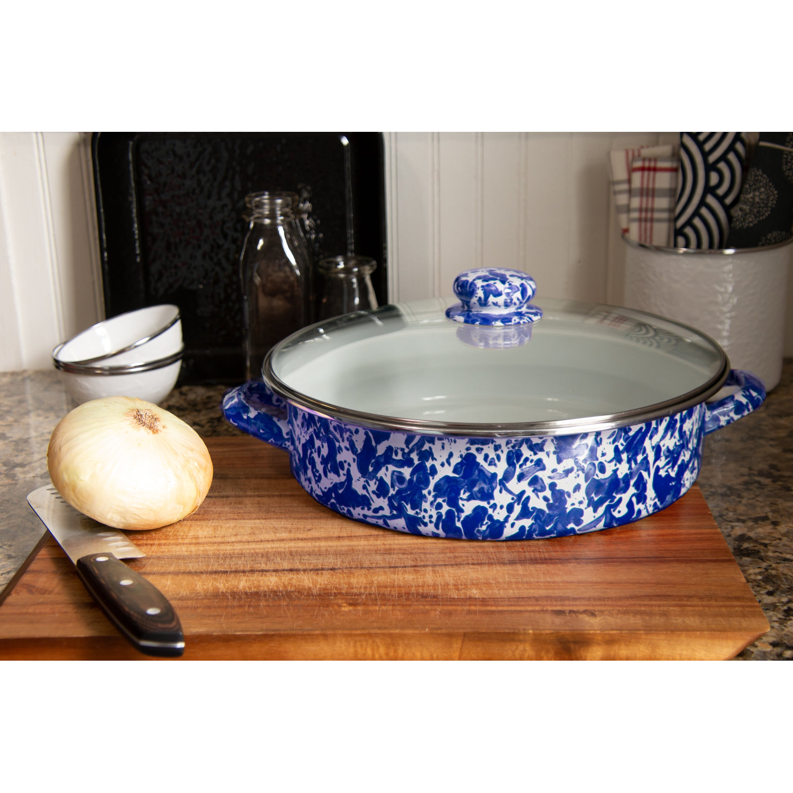Golden Rabbit Gadberry Non-Stick Sauté Pan, Cobalt, 8 Qt.