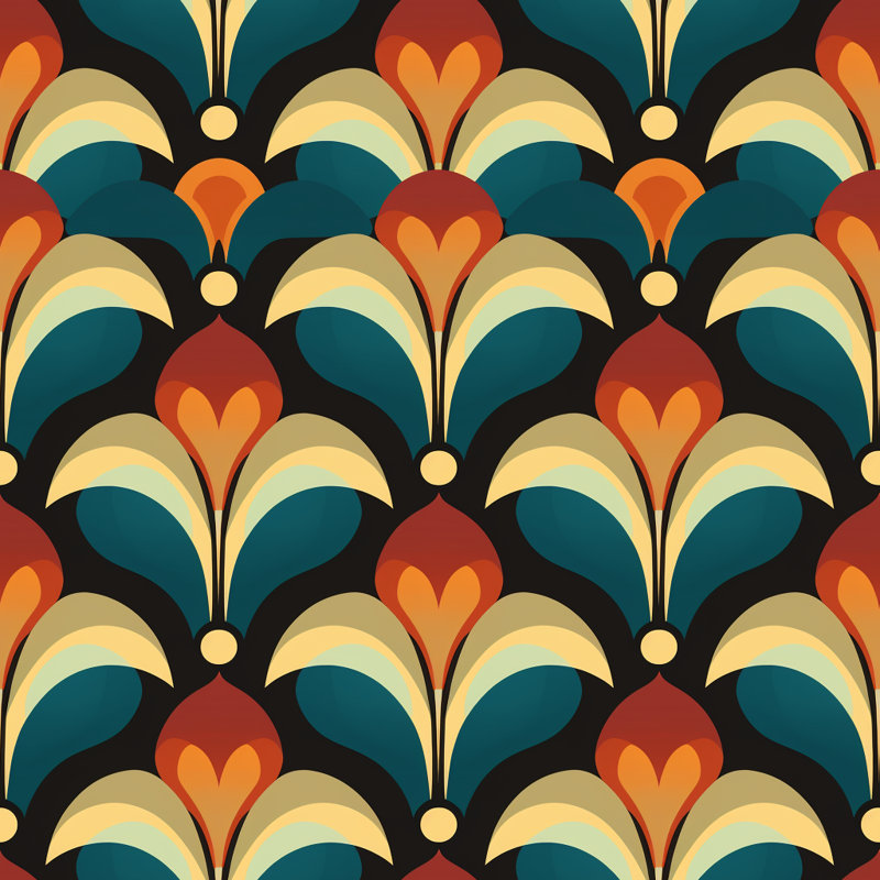 Machine Printed Throw Blanket, 60" L x 50" W, Geometric, Green/Beige/Orange