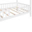 Lit simple en bois avec clôture, blanc-1076299757