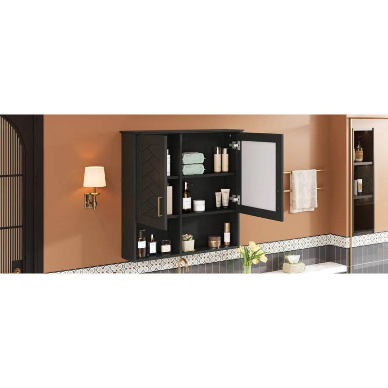 Armoire à pharmacie murale de 30 po, salle de bain, 21 tablettes réglables, portes à fermeture en douceur, quincaillerie, armoire de rangement intelligente à miroir pour meuble-lavabo de 21 po, charnières de fermeture et durabilité durable