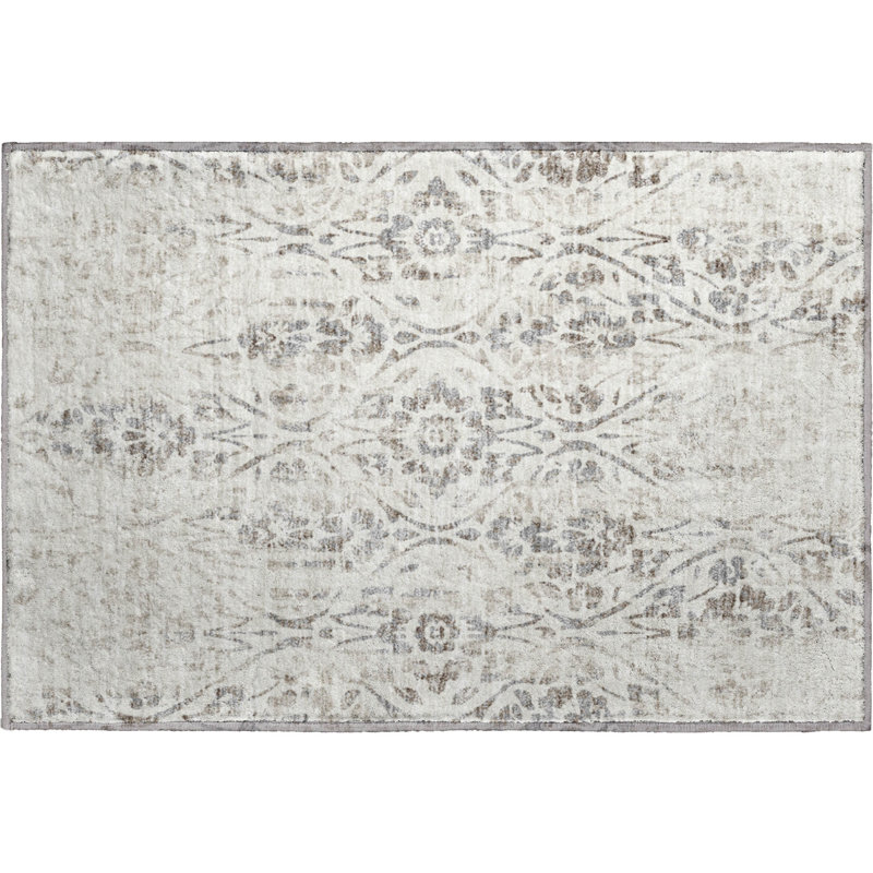 Premium Machine Washable Prisco Ivory Rug, Rectangle 1'8" x 2'6"