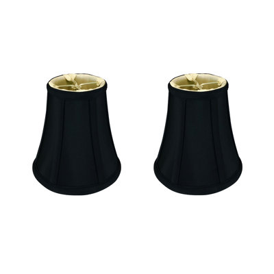 Royal Designs, Inc. BSO-704FC-6BLK-2 True Bell Basic Lamp Shade with Flame Clip, 3.5 x 6 x 6.25, Black with Gold, 2-Pack