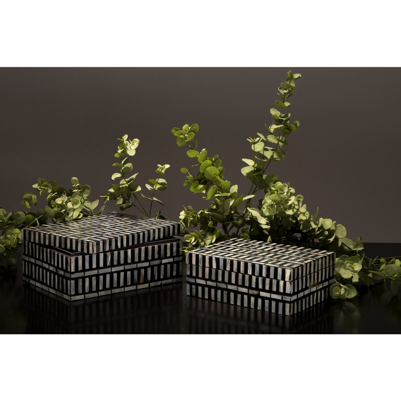 Denzell Wood Accessory Box, 10cm H x 24cm W x 19cm D
