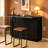 Multifunctional Bar Sideboard: Two-Door Storage With Stemware Rack, Fold-Down Countertop, And Built-In Power Outlets.-457284881