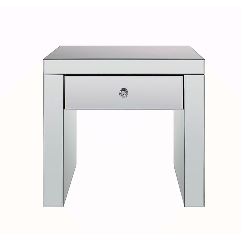 Mirrored & Faux Diamonds End Table