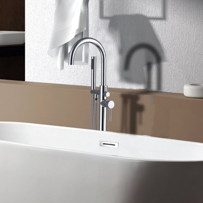 Modern Freestanding Bathtub Faucet And Hand Shower - Glisten With In