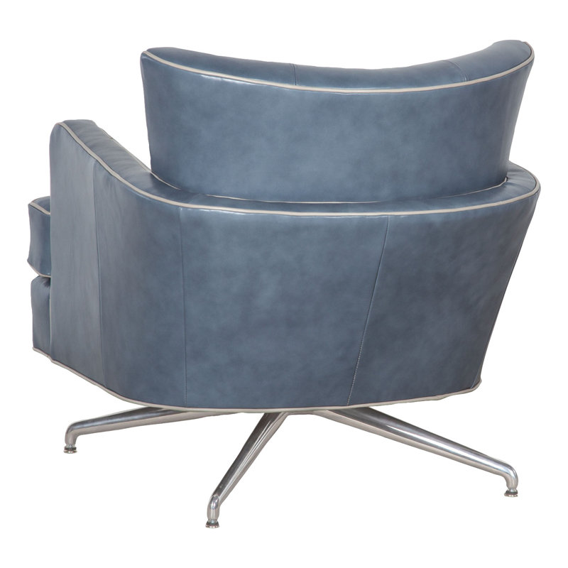 Kyle Swivel Armchair, Nickel, 7609 Cream