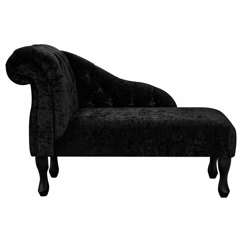 Upholstered Chaise Lounge, Black