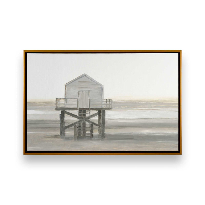 Impression sur toile «Weathered Beach Outpost I» par Ethan Harper, H 36 po x l 48 po, Doré
