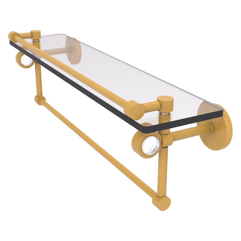 Tablette flottante avec barre à serviettes Clearview, H 6,7 po x l 22 po x P 5,8 po, Or espagnol