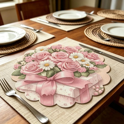 Ensemble de 8 napperons ronds en plastique faits à la main, dégradés assortis, résistants à la chaleur, imperméables et réutilisables, pour la cuisine et la salle à manger. Accessoires décoratifs pour la table d'intérieur.