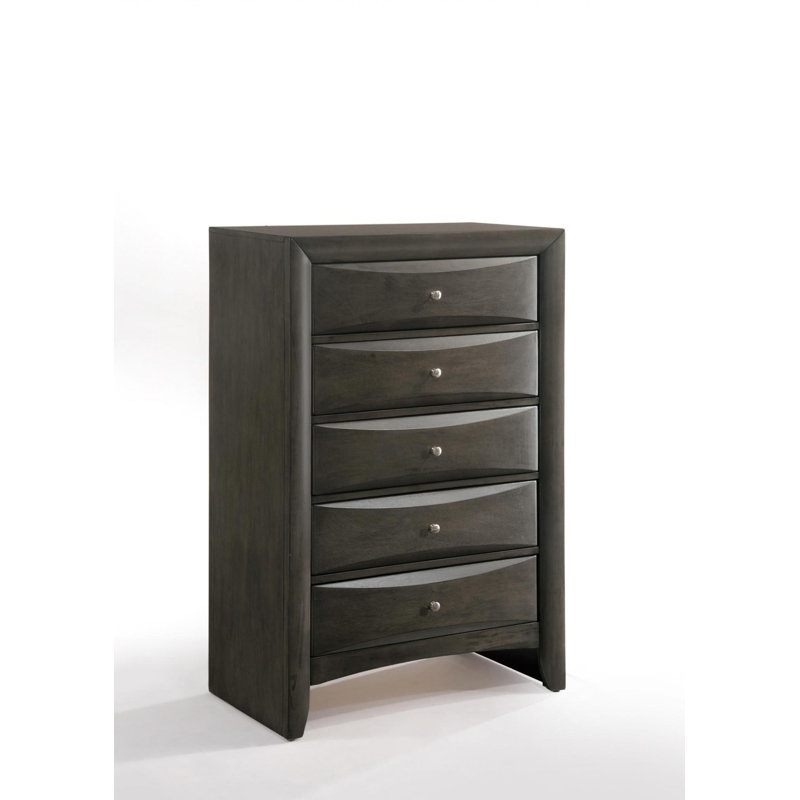  Commode 32 po à cinq tiroirs en bois gris