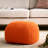 20.37 X 16.37 Inches Cotton Knitted Pouf - Orange, Adds Luxury To Home Orange Cube 20 16 Ideal For Relaxing And Extra Seating