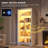 65" 5-tier Office Storage Cabinet, Glass Display Cabinet With Three-color Led Strip And Sensor-269917143
