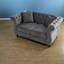 Causeuse à compression Chesterfield de 58,8 po en velours gris pour la maison