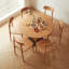 Burlywood Round Solid with Iron Dining Table For Dining Room/Kitchen-1418958826