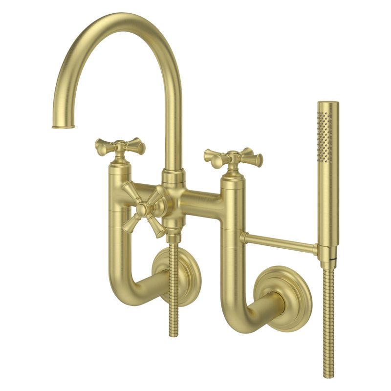Wall Mounted Tub Spout, Brushed Gold
