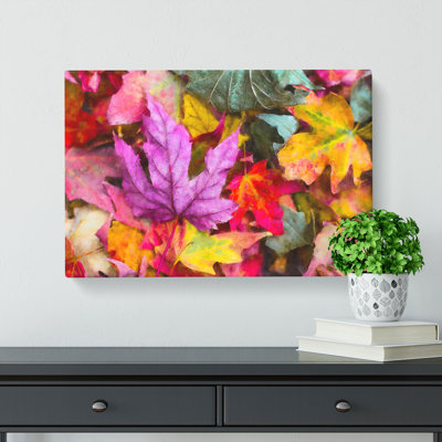 Colourful Autumn Leaves - Wrapped Canvas Painting