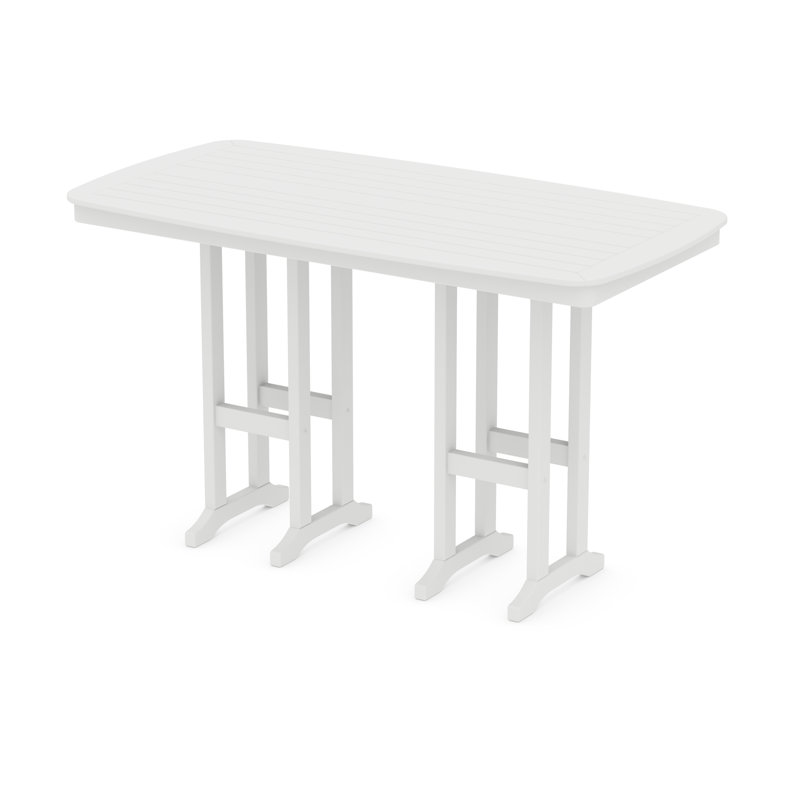 POLYWOOD Nautical 37" x 72" Bar Table, White