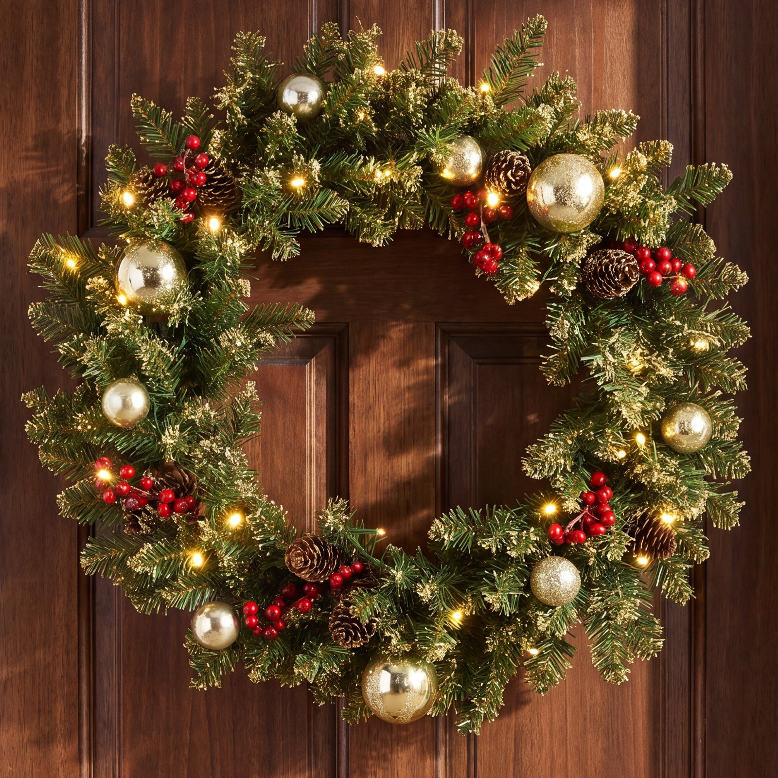 24" Pre-Lit Wreath