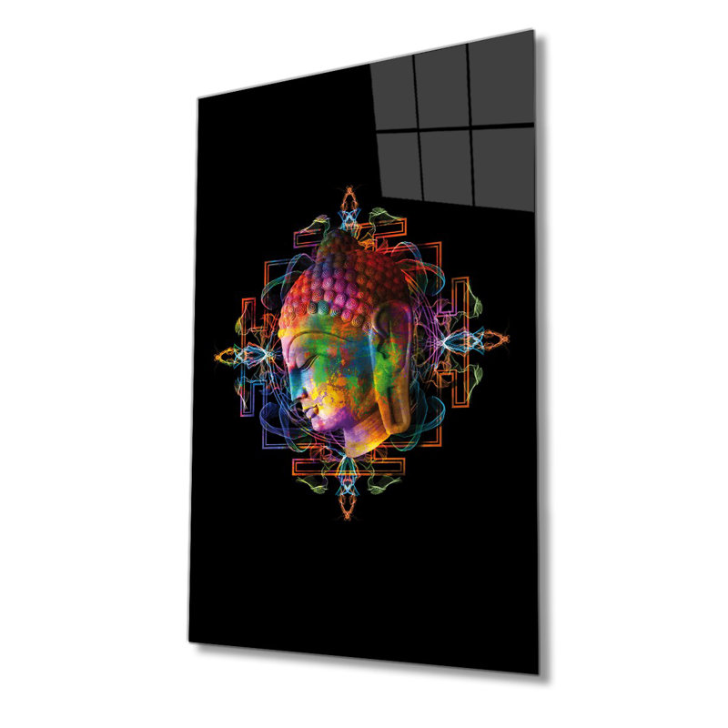 Peinture élégante en verre trempé décoratif, 27,6 po x 43,3 po | 100% verre trempé, épaisseur: 0,16 pouce | Superbe décoration intérieure pour le salon, le bureau ou la galerie | Pièce d'art unique, durable et élégante