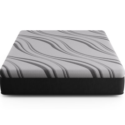 Lit simple en mousse viscoélastique imprégnée de gel à haute densité à ressorts dynamiques et dissipateur de chaleur gris 12 po