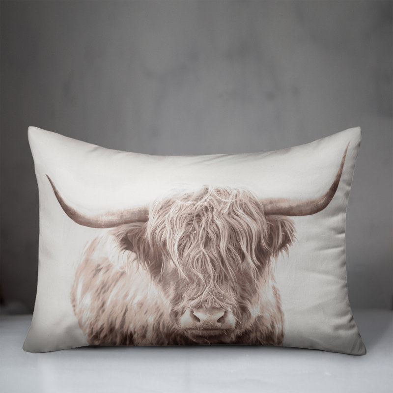  Sepia Bull Rectangular Pillow Cover & Insert