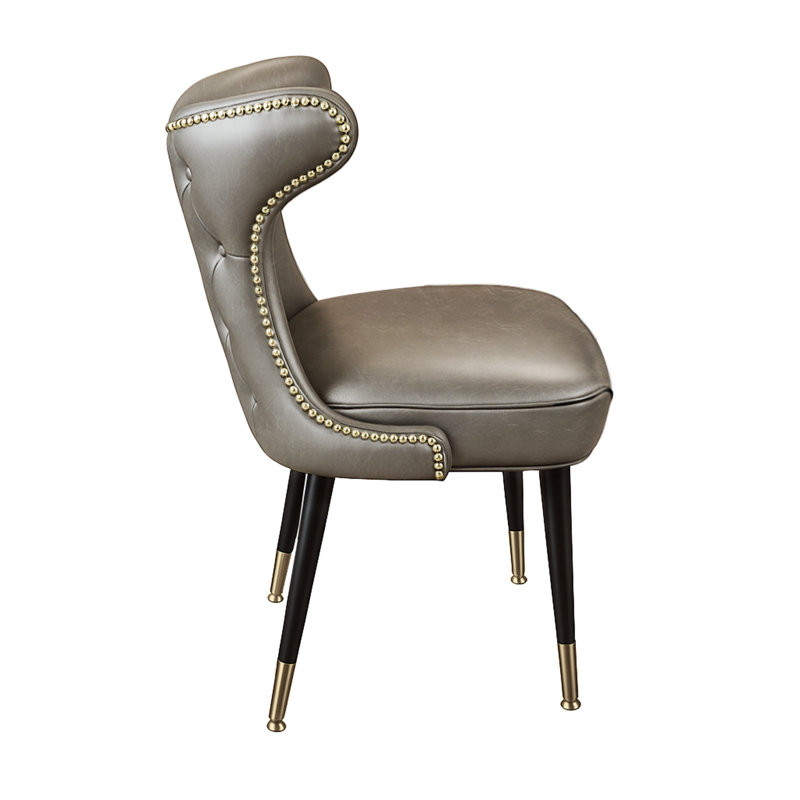 Chaise de club de cowboy à boutons capitonnée, Gris