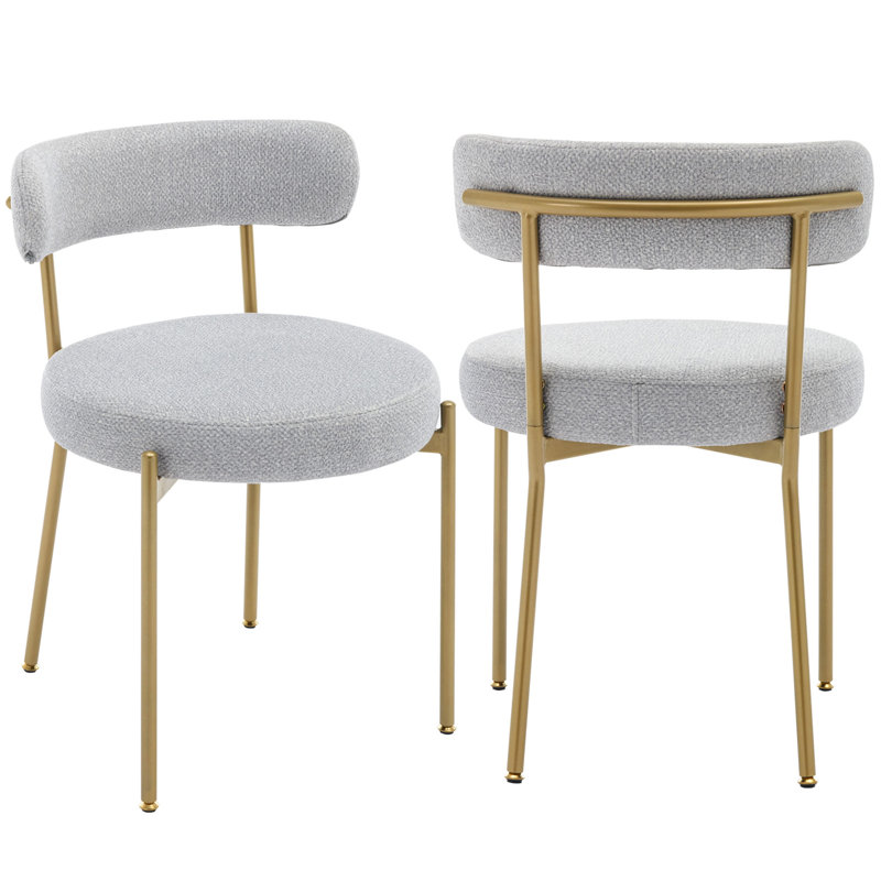 Asire 49cm H Upholstered Metal Side Chair, Gold